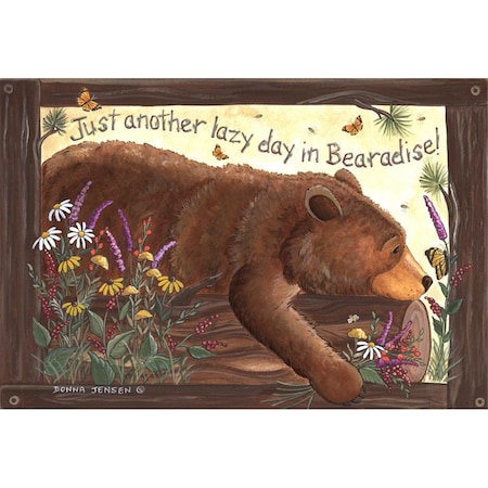 Custom Printed Rugs DM 50 18 x 26 in. Lazy Bear Doormat - Brown CU96248